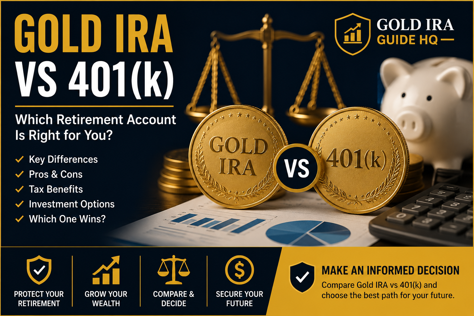 Gold IRA vs 401k retirement account comparison